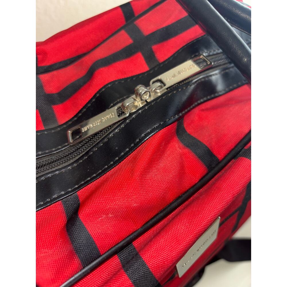 Isaac Mizrahi Hamilton Tote Red Black with Silver Hardware - Picture 7 of 13